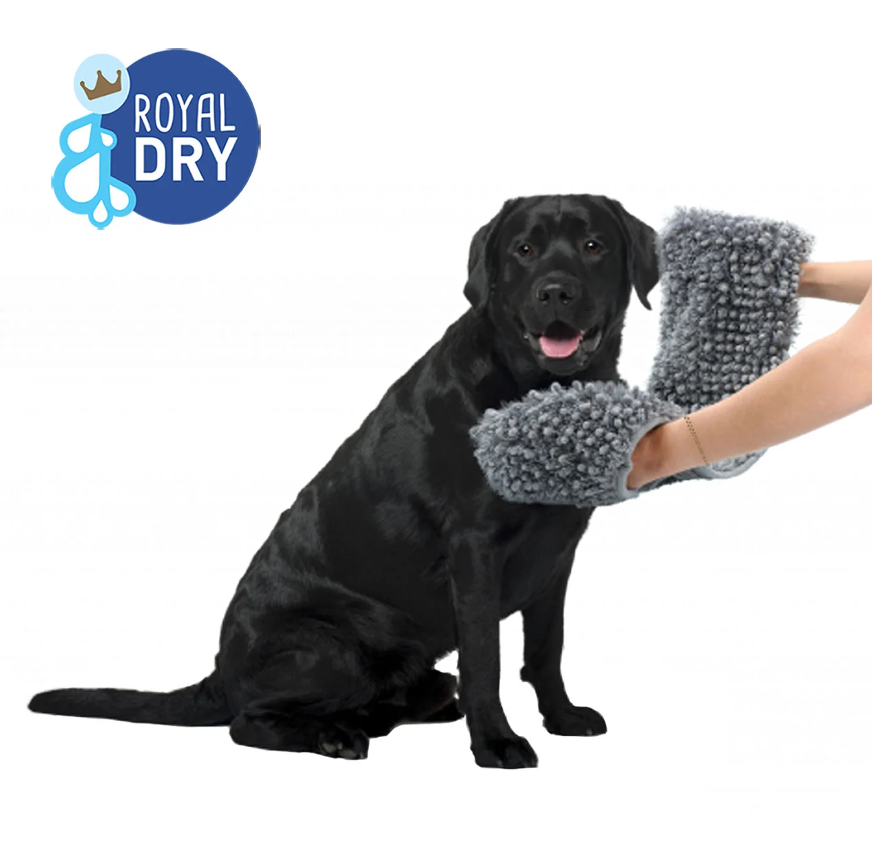 Mikrovláknový ručník pro psy s kapsami na ruce, 35 x 81 cm – Royal Dry - Obrázek 2