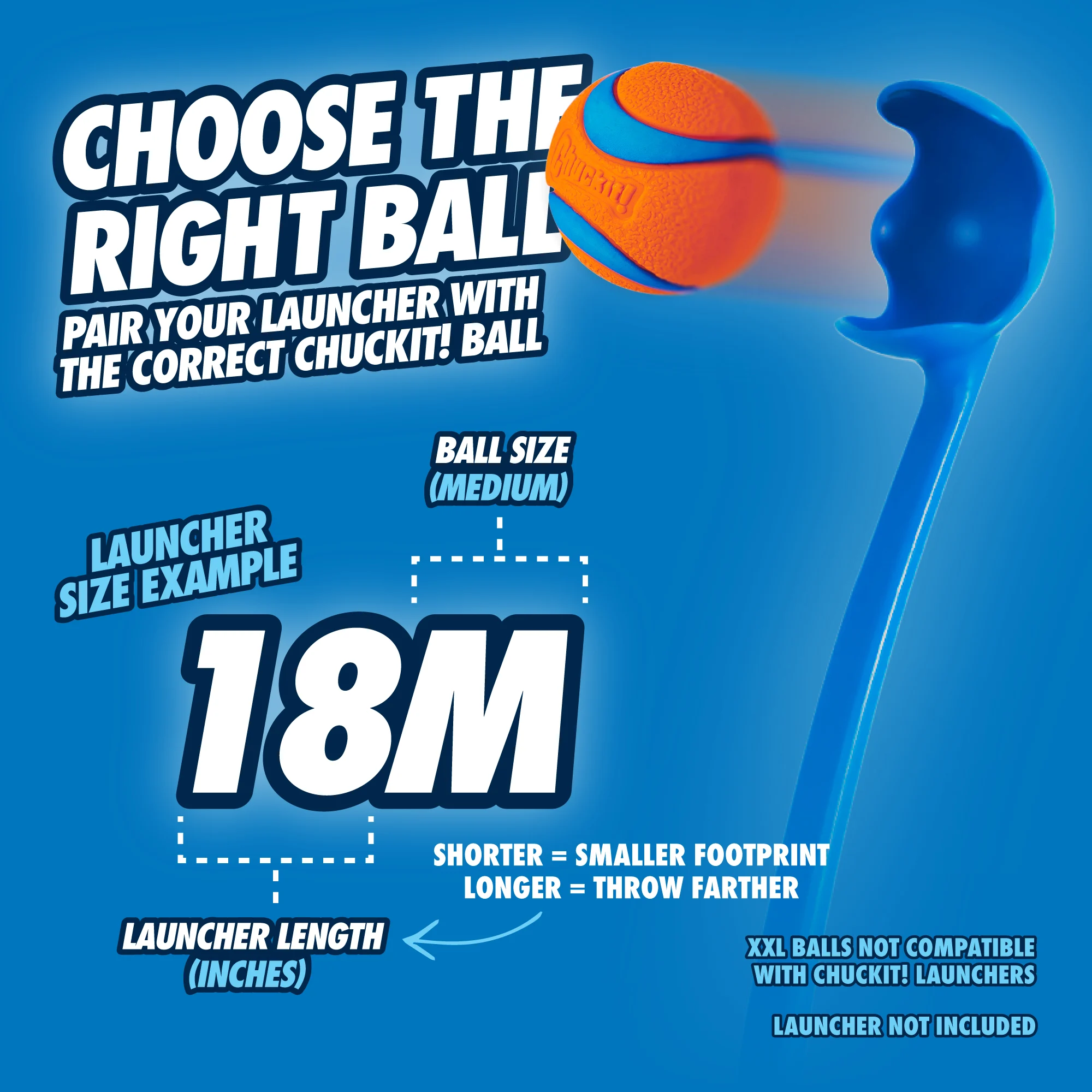 Házeč míčků s míčkem, 45 cm – Chuckit! Junior Ball Launcher - Obrázek 4