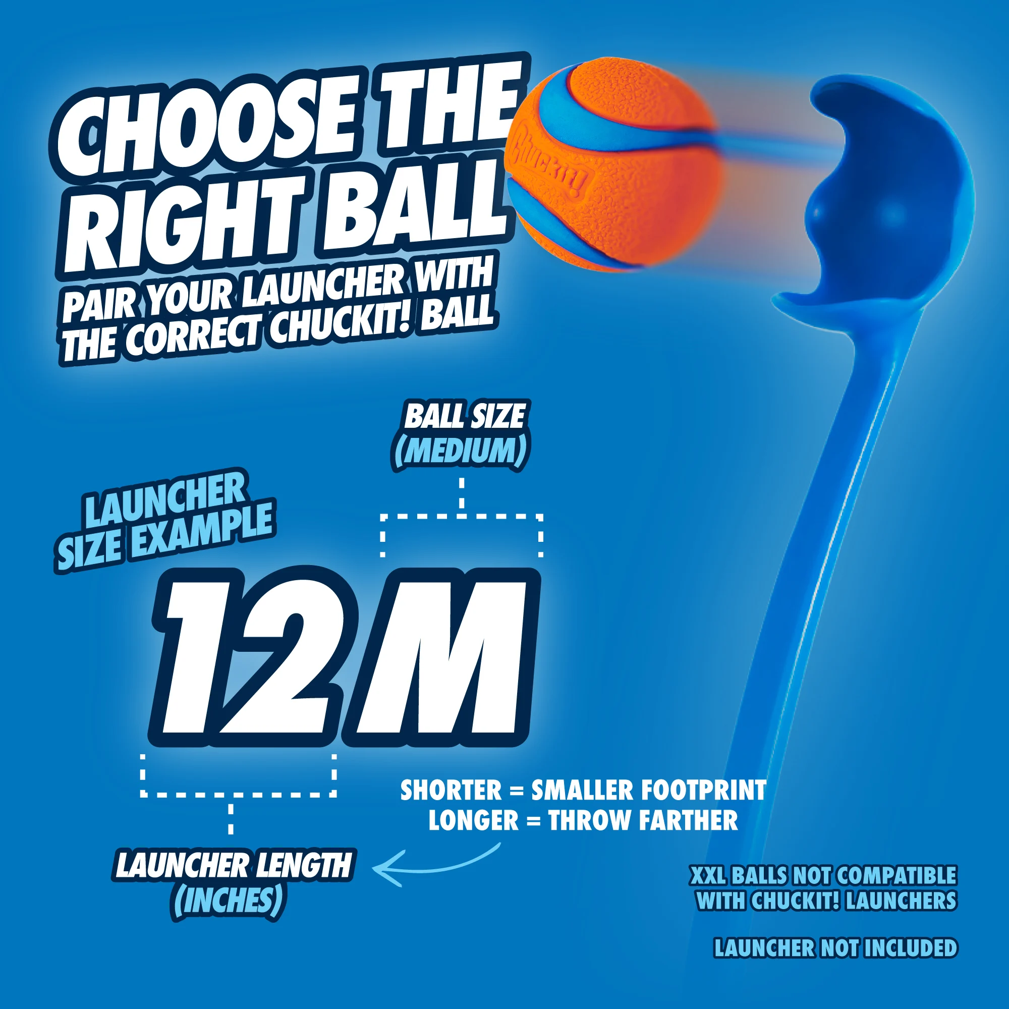 Házeč psích míčků M s tenisovým míčkem, 63 cm – Chuckit! Sport Launcher - Obrázek 4