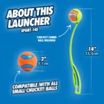 Házeč na psí míčky S s tenisovým míčkem, 35 cm – Chuckit! Sport Launcher - Obrázek 6