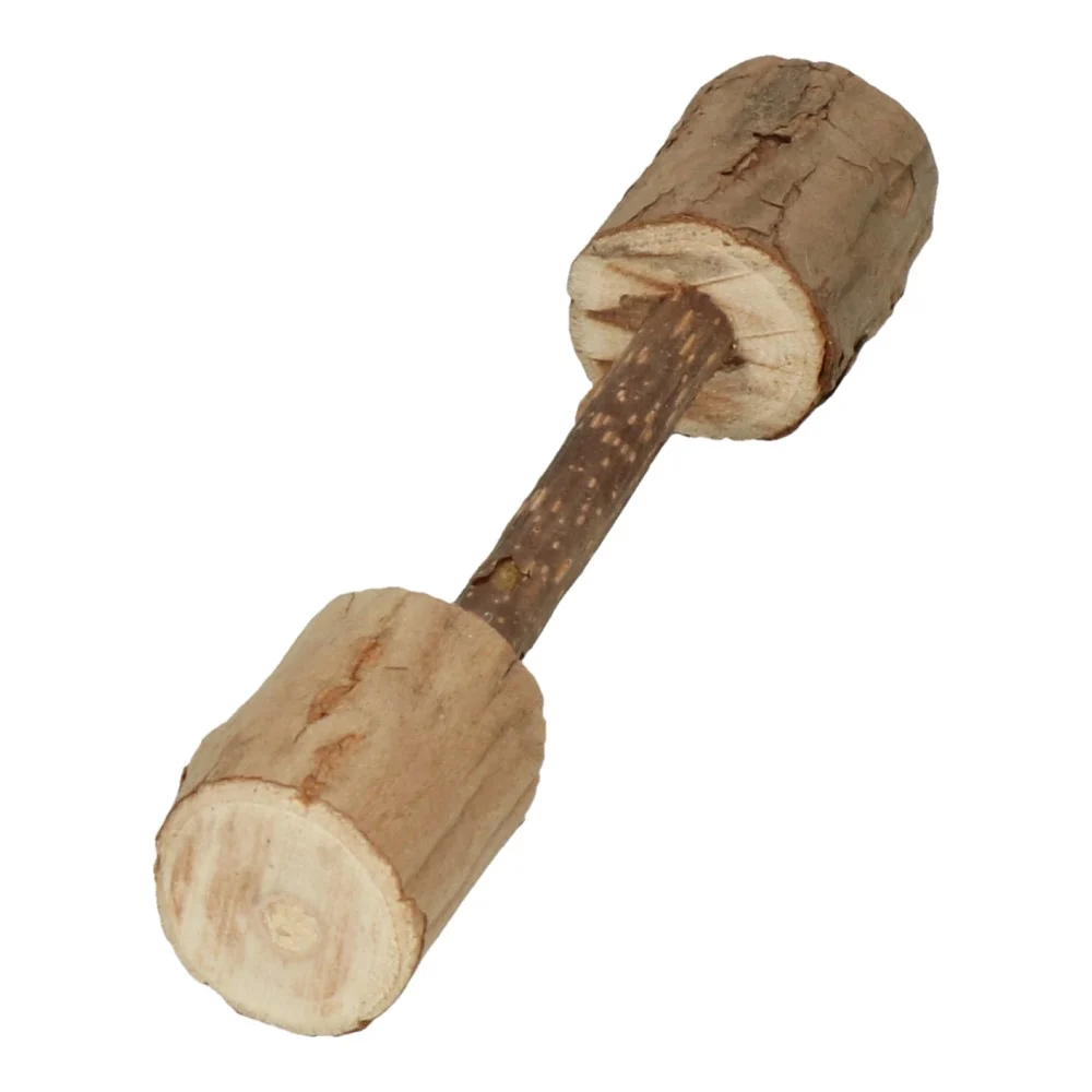 Dřevěná hračka pro kočky ve tvaru činky s MADNIP – Addicted! Wood Dumbell - Obrázek 2