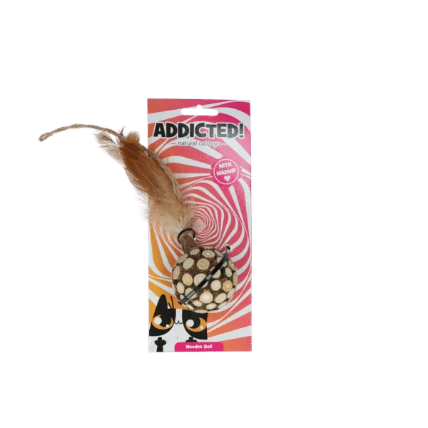 Kočičí míček s peříčky a MADNIPem – Addicted! Ball with Feathers