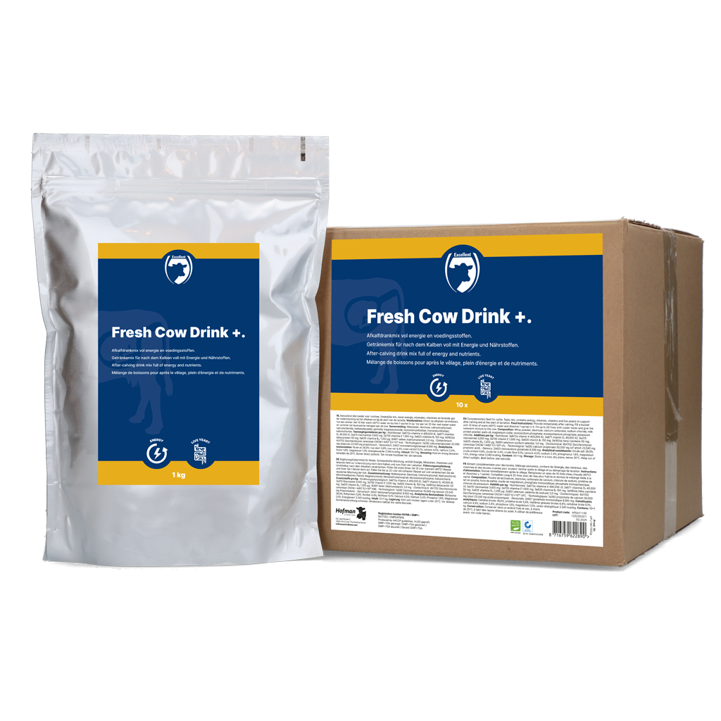 Afkalfdrank voor Melkkoeien met Levende Gist, 10 x 1 kg – Excellent Afkalf Drank + Nápoj po otelení pro dojnice s živými kvasinkami, 10 x 1 kg – Excellent Afkalf Drank +
