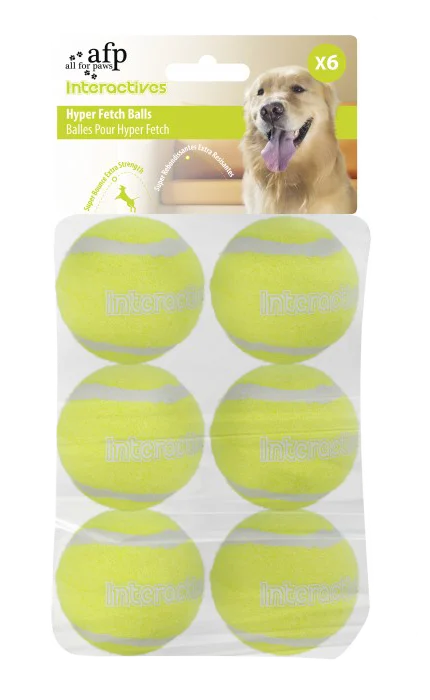 Tenisové míčky pro psy Ø 5 cm, 6 kusů – AFP Interactives - Hyper Fetch Super Bounce Tennis Ball - Obrázek 1