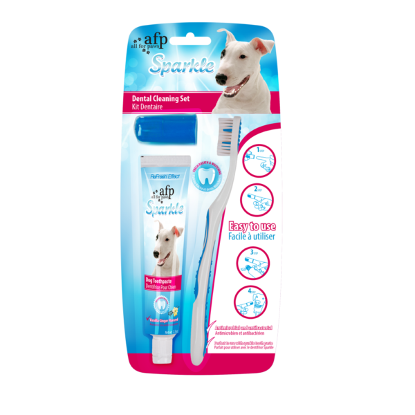 Sada pro péči o zuby psů se zubním kartáčkem a zubní pastou, 60 g – AFP Sparkle Combo Pack
