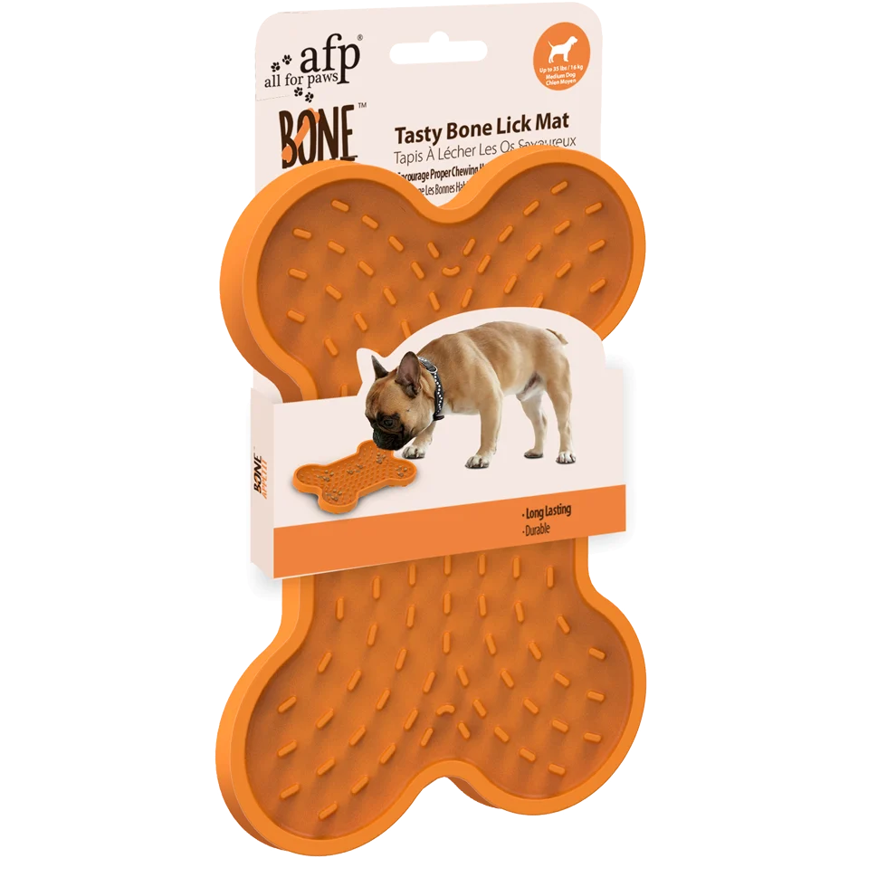 Lízací podložka pro psy s reliéfem a přísavkami, 20 x 14 cm – AFP Bone Appetit - Tasty Bone Lick Mat S - Obrázek 1
