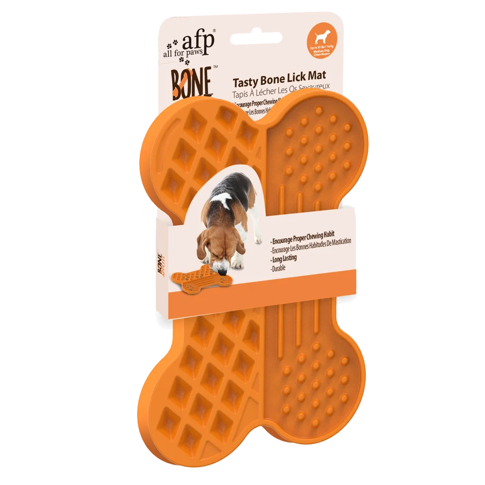 Lízací podložka pro psy s reliéfem a přísavkami, 28 x 19 cm – AFP Bone Appetit - Tasty Bone Lick Mat L - Obrázek 1