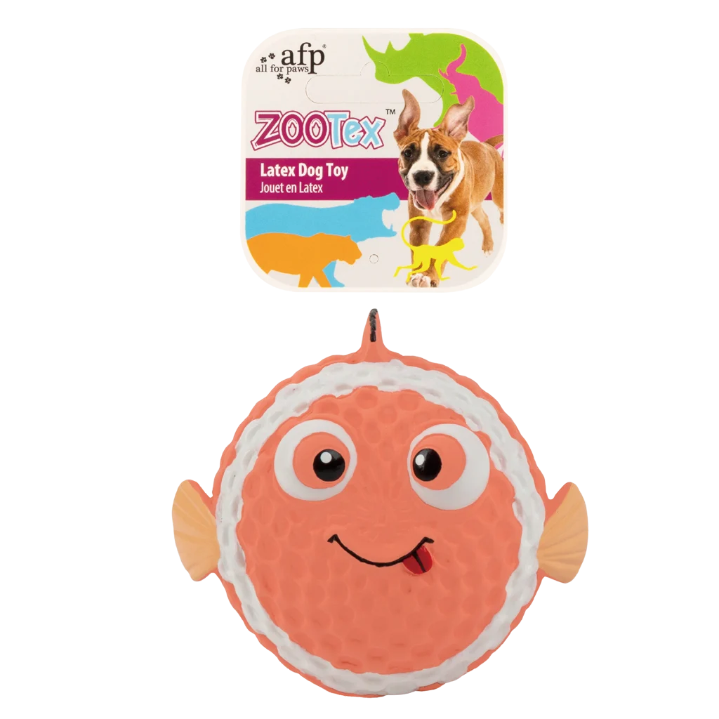 Latexová hračka pro psy klaun očkatý s pískátkem – AFP Bouncy Clown Fish - Obrázek 1