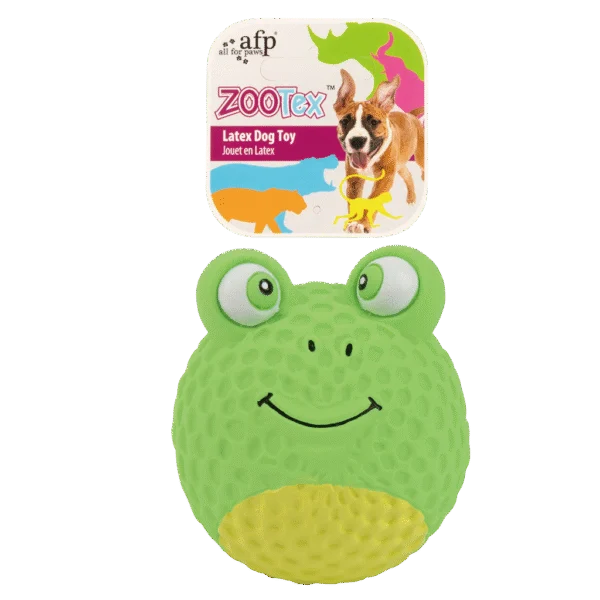 Latexová hračka pro psy ve tvaru žabky s pískátkem – AFP Bouncy Frog