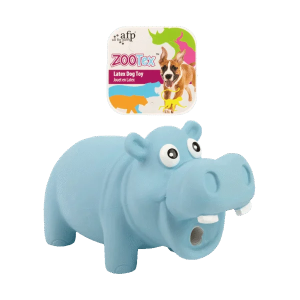 Latexová hračka pro psy s pískátkem, velikost S – AFP ZooTex Hector the Hippo