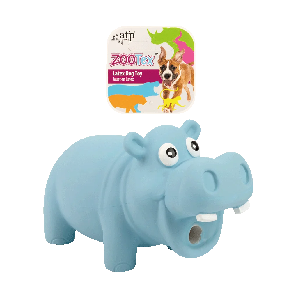 Latexová hračka pro psy s pískátkem, velikost S – AFP ZooTex Hector the Hippo - Obrázek 1