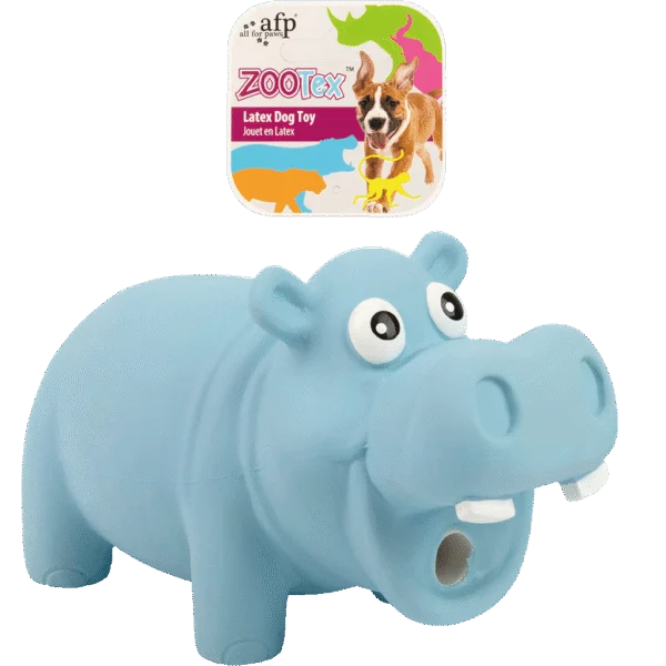 Latexová hračka pro psy s pískátkem, velikost L – AFP ZooTex Hector the Hippo