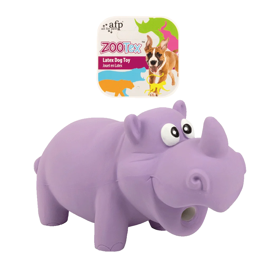 Latexová hračka pro psy s pískátkem, velikost S – AFP ZooTex Reginald the Rhino - Obrázek 1