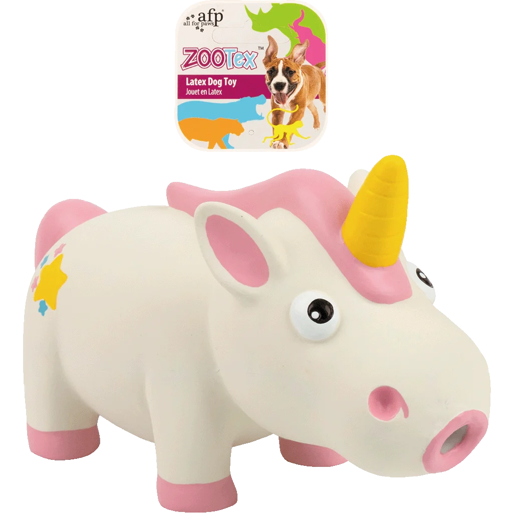 Latexová hračka pro psy s pískátkem, velikost L – AFP ZooTex Penelope the Unicorn - Obrázek 1