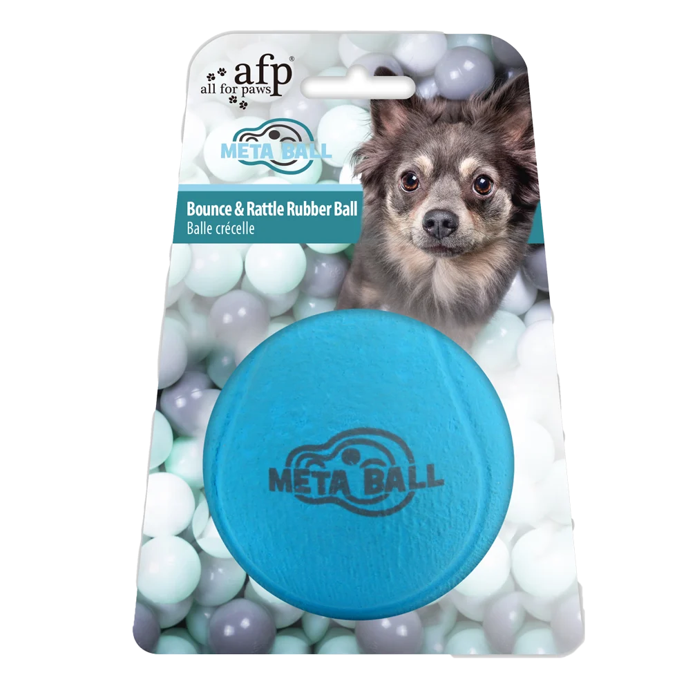 Gumový míček pro psy s chrastivým zvukem, ø 6,3 cm – AFP Meta Ball Bounce & Rattle Ball - Obrázek 1