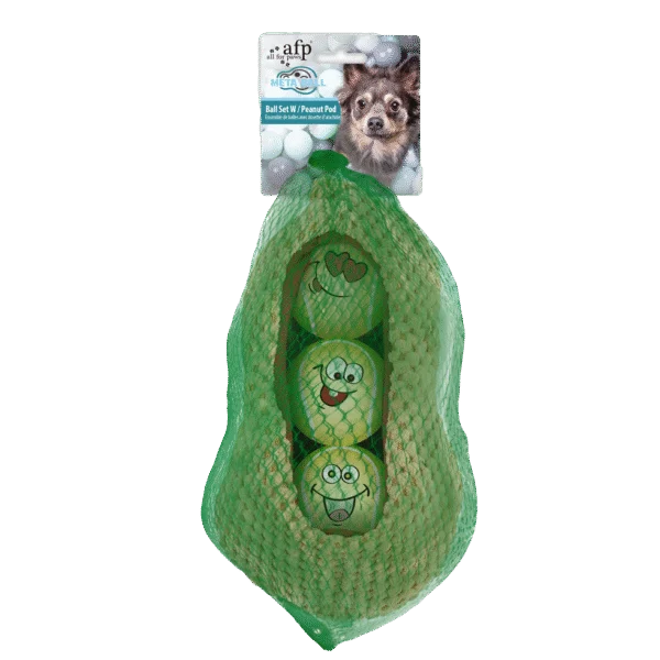 Sada míčků pro psy ve skořápce arašídu, 3 míčky s pískátkem, ø 6,3 cm – AFP Meta Ball Ball Set w/ Peanut pod