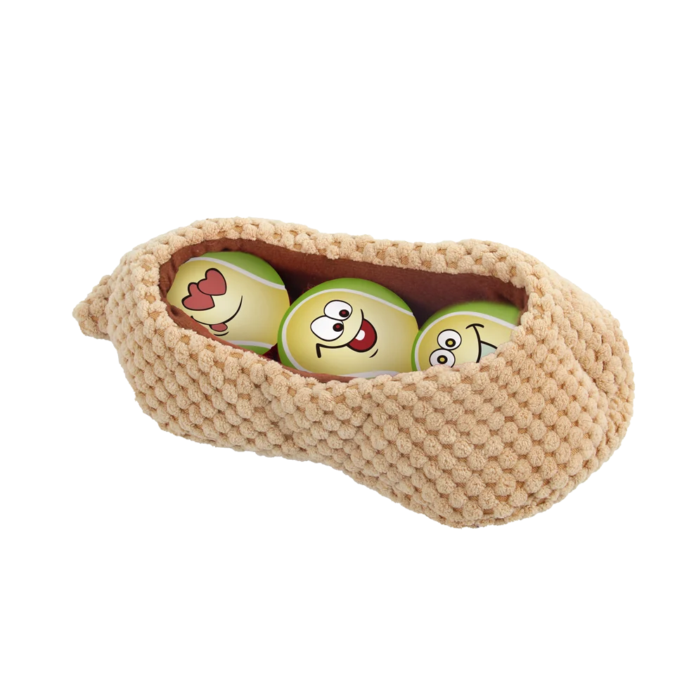 Sada míčků pro psy ve skořápce arašídu, 3 míčky s pískátkem, ø 6,3 cm – AFP Meta Ball Ball Set w/ Peanut pod - Obrázek 2