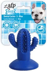 Gumová žvýkací hračka Kaktus s přísavkou, S, modrá, 6,4 x 8,4 x 6,5 cm – AFP Dental Chews - Dental Cactus