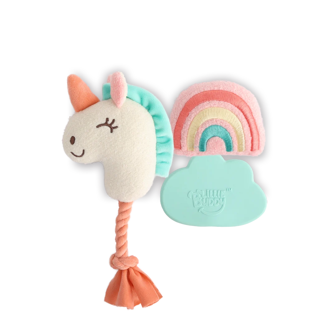 Sada hraček pro štěňata se 2 plyšovými hračkami a pískátky, 3 kusy – AFP Little Buddy 3-Pack Toy Wonderland - Obrázek 2