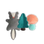 Sada hraček pro štěňata se 2 plyšovými hračkami a pískátkem, 3 kusy – AFP Little Buddy 3-Pack Toy Woodland - Obrázek 2