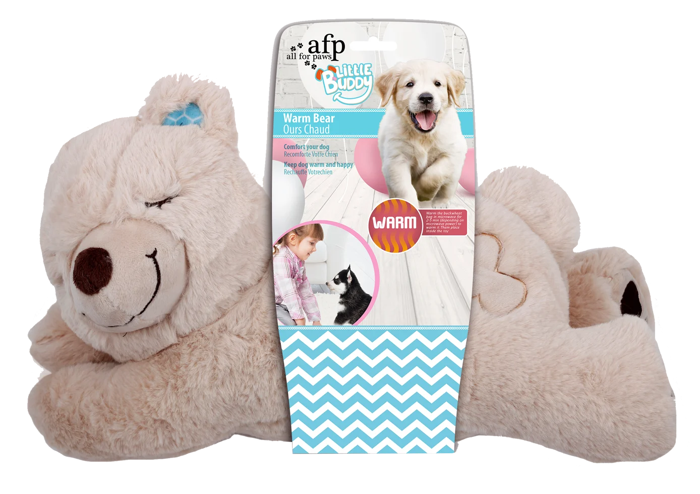 Plyšový medvídek pro psy s hřejivým sáčkem – AFP Little Buddy - Warm Bear - Obrázek 1