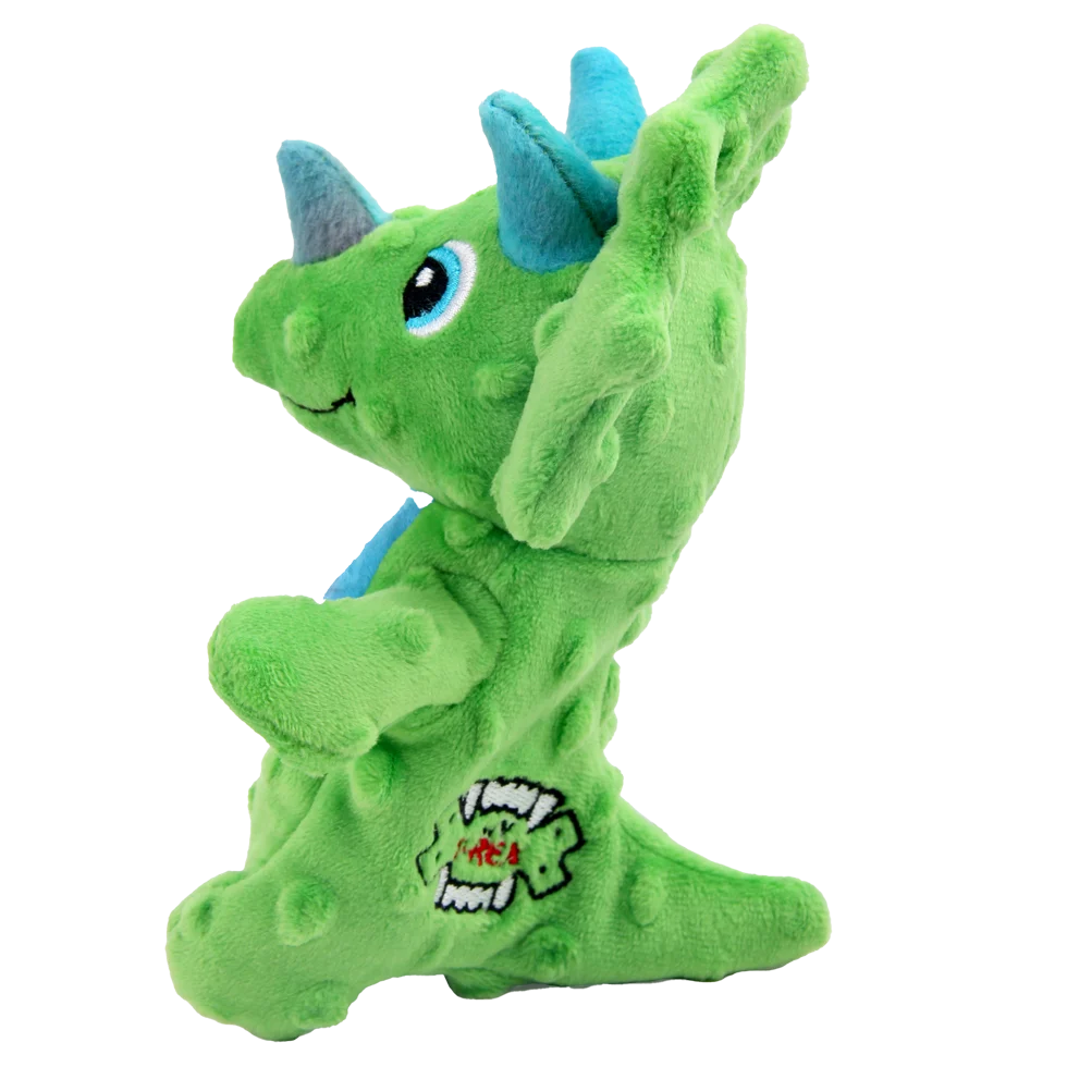 Plyšová hračka pro psa s pískátkem a šustivým materiálem, přibližně 18 cm – AFP My T-Rex Thomas the Mini Triceratops S - Obrázek 3