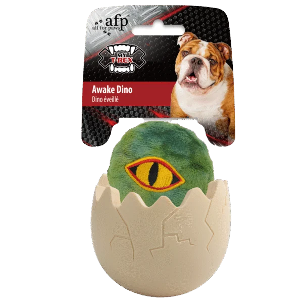 Hračka pro psy s prostorem na pamlsky, 8 x 8 x 10,3 cm – AFP My T-Rex Awake Dino