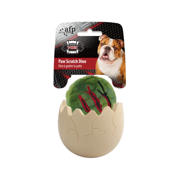 Hračka pro psy s prostorem na pamlsky, 8 x 8 x 10,3 cm – AFP My T-Rex Paw Scratch Dino