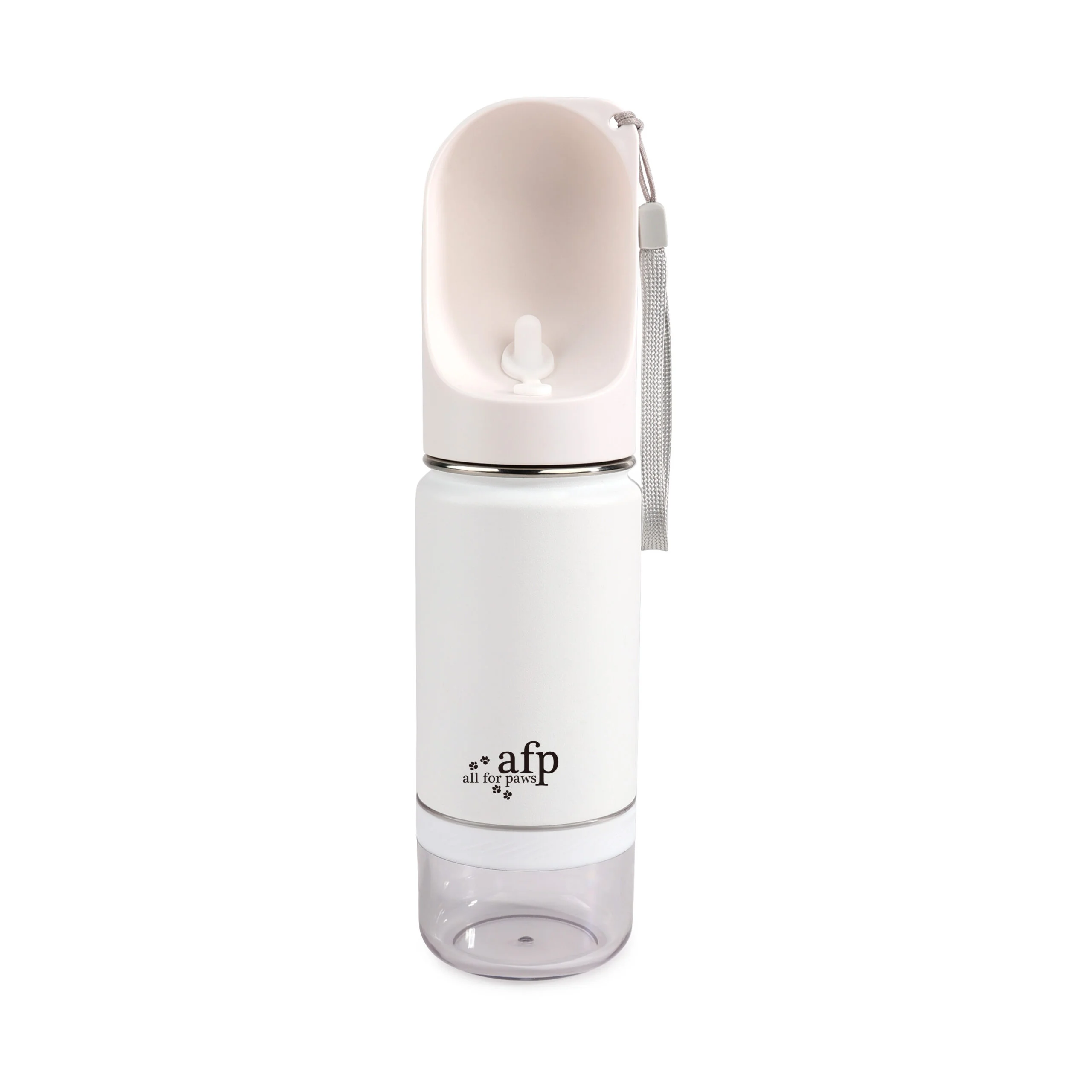 AFPH05719.jpg Láhev na vodu pro psy s miskou na pití a přihrádkou na pamlsky, 414 ml – AFP 2 In 1 Stainless Drinking Bottle - Obrázek 1