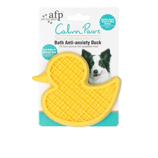 Kachnička do vany pro psy s přísavkou a silikonovými výstupky, 13 x 10 cm – AFP Calm Paws - Bath Anti-anxiety Duck