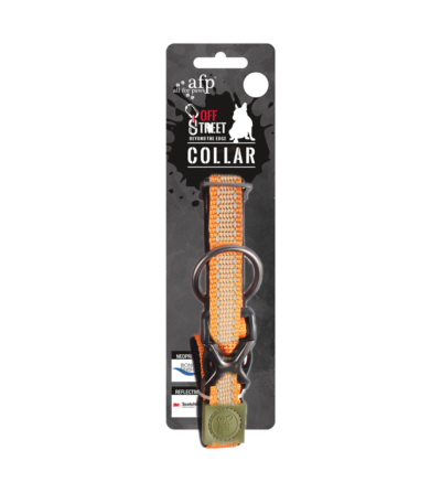 Obojek pro psy z neoprenu s reflexním prošitím, mandarinková, L, 40 až 65 cm x 2,5 cm – AFP Off Street