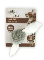 Kočičí míček se šantou kočičí a zvukem ptáka, 5 x 5 x 3 cm – AFP Lambswool Lamb Ball - Obrázek 4