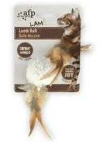 Kočičí míček se šantou kočičí a zvukem ptáka, 5 x 5 x 3 cm – AFP Lambswool Lamb Ball - Obrázek 3