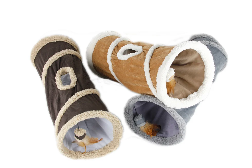 Tunel pro kočky s jehněčí vlnou a horním otvorem, 62 x 26 cm – AFP Lambswool - Find Me Cat Tunnel - Obrázek 2