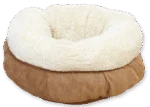 Plyšový kulatý pelíšek pro psy, béžový, 45 x 45 x 25 cm – AFP Lambswool Donut Bed