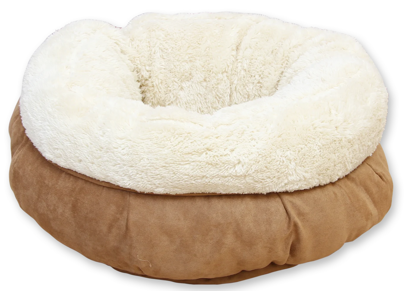 Plyšový kulatý pelíšek pro psy, béžový, 45 x 45 x 25 cm – AFP Lambswool Donut Bed - Obrázek 1