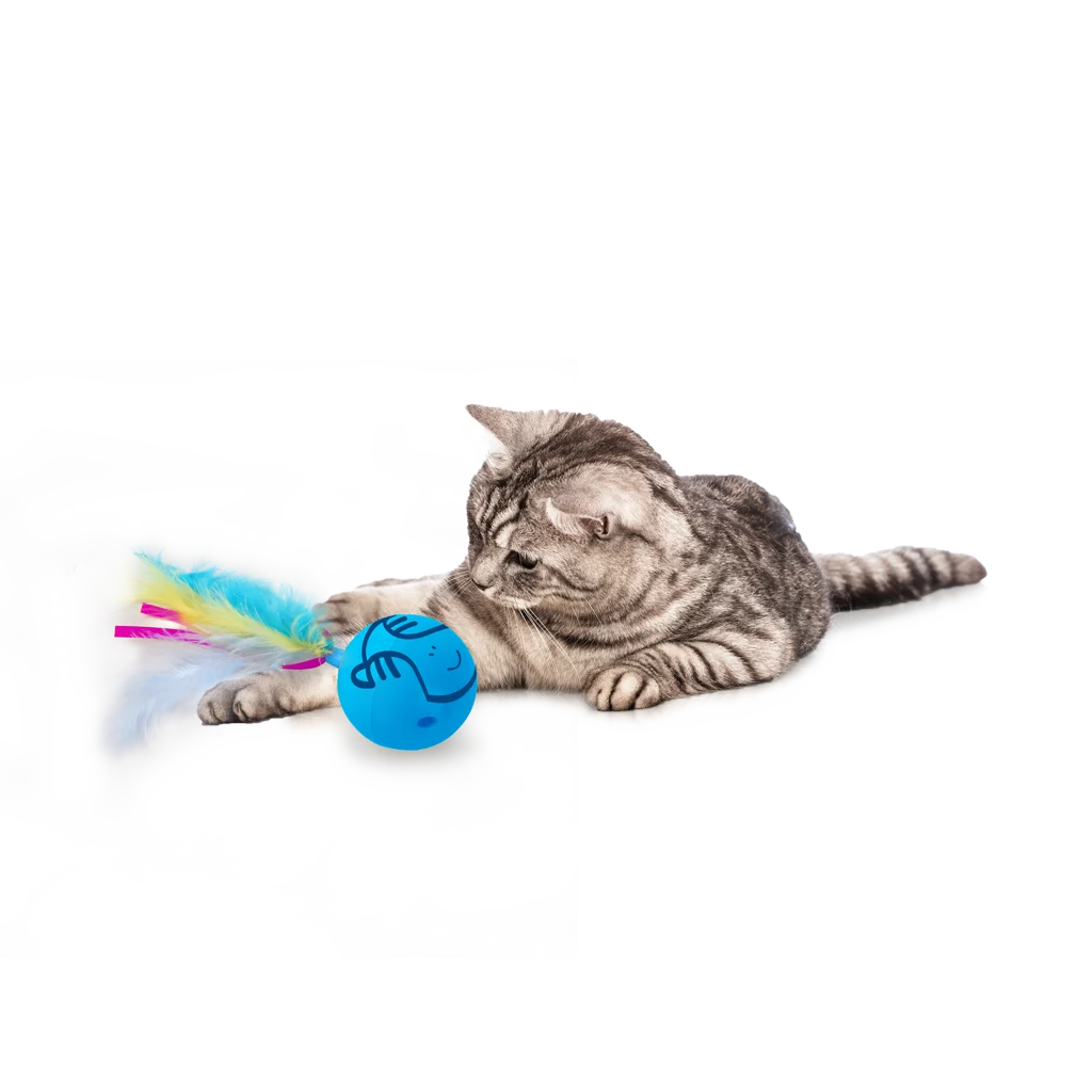 Otáčivý míček pro kočky s peříčky a stužkami – AFP Modern Cat Dizzy Spinner - Obrázek 3