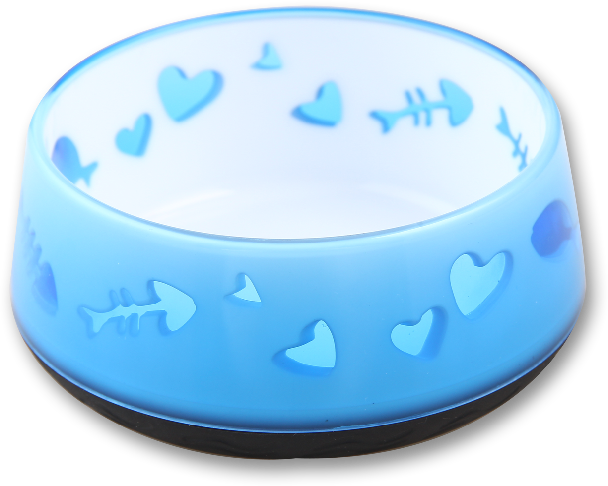 Voerbak en Drinkbak voor Katten met Rubberen Onderzijde, Ø 10 cm, Blauw – AFP Modern Cat - Cat Love Bowl Miska na krmivo a vodu pro kočky s gumovou spodní stranou, Ø 10 cm, modrá – AFP Modern Cat - Cat Love Bowl
