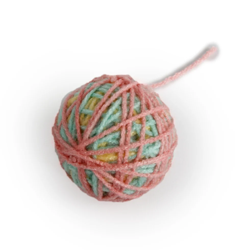 Přízový kočičí míček se šantou kočičí, ø 5,5 cm – AFP Knotty Habit - Yarn Ball - Obrázek 2