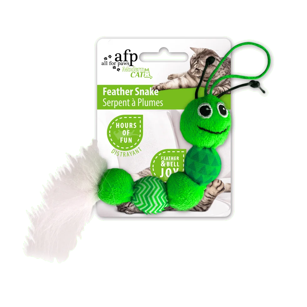 Had pro kočky se zvonečkem a peříčkem – AFP Modern Cat Feather Snake - Obrázek 3