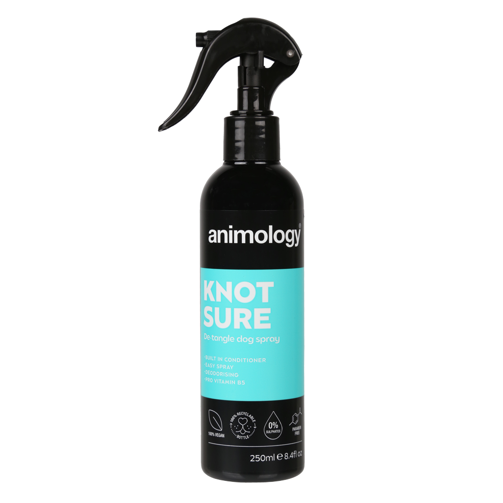 Ontklitspray voor Honden, Deodoriserend, 250 ml – Animology Knot Sure De-Tangle Dog Spray Rozčesávací a deodorizační sprej pro psy, 250 ml – Animology Knot Sure De-Tangle Dog Spray