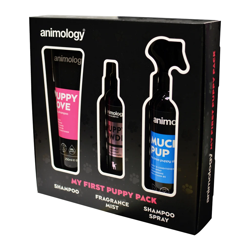 Sada péče o štěně se šamponem, tělovou mlhou a sprejem na srst, 3 produkty – Animology My First Puppy Pack - Obrázek 2