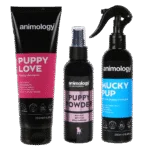 Sada péče o štěně se šamponem, tělovou mlhou a sprejem na srst, 3 produkty – Animology My First Puppy Pack - Obrázek 3