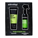 Sada na čištění srsti pro psy se šamponem a deodorizačním sprejem, 2 produkty – Animology Stink Buster Set