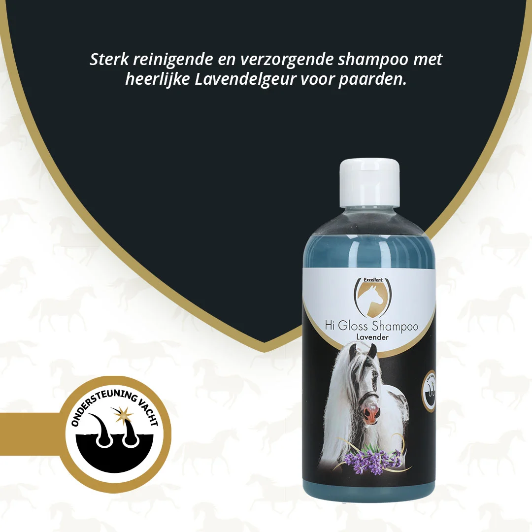 Koňský šampon pro lesklou srst, 500 ml – Excellent Horse Hi Gloss Shampoo Lavender - Obrázek 2