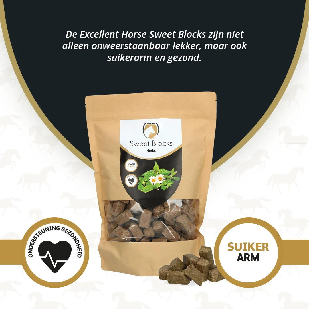 Pamlsky pro koně s bylinkami, 1 kg – Excellent Horse Sweet Blocks Herbs - Obrázek 2