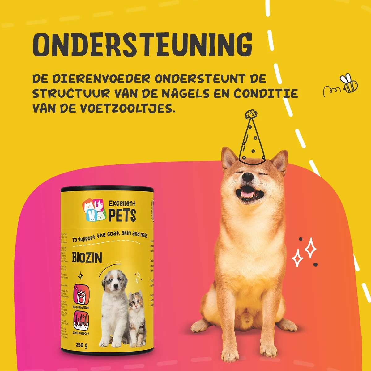 Doplněk na srst pro psy a kočky s biotinem, 250 g – Excellent Pets Biozin - Obrázek 5