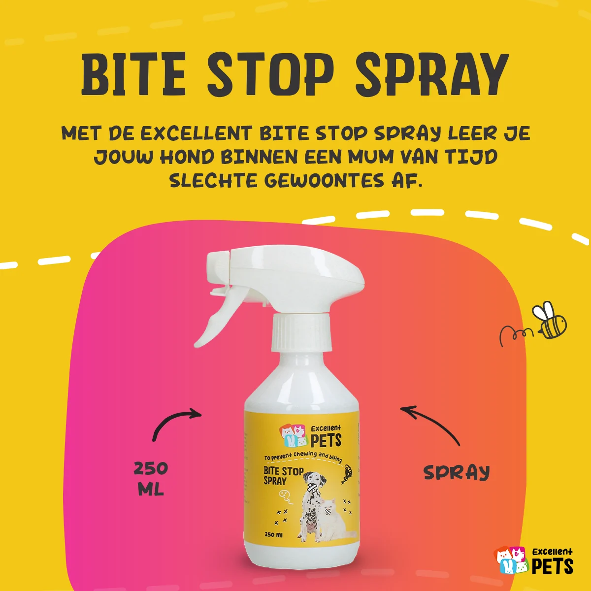 Sprej proti kousání pro psy a kočky s hořkou látkou, 250 ml – Excellent Pets Bite Stop Spray - Obrázek 3