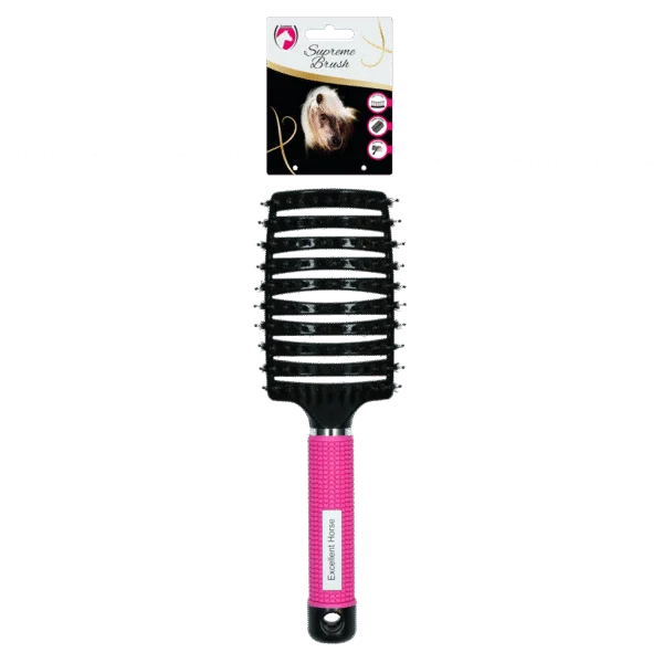Kartáč na rozčesávání hřívy, 24,5 cm, růžový – Excellent Horse Supreme Brush