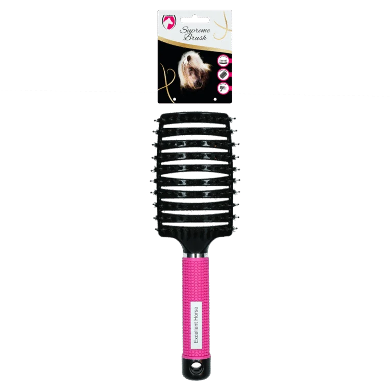 Kartáč na rozčesávání hřívy, 24,5 cm, růžový – Excellent Horse Supreme Brush